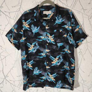 Molokai Surf Vintage Black Floral Printed Camp Shirt